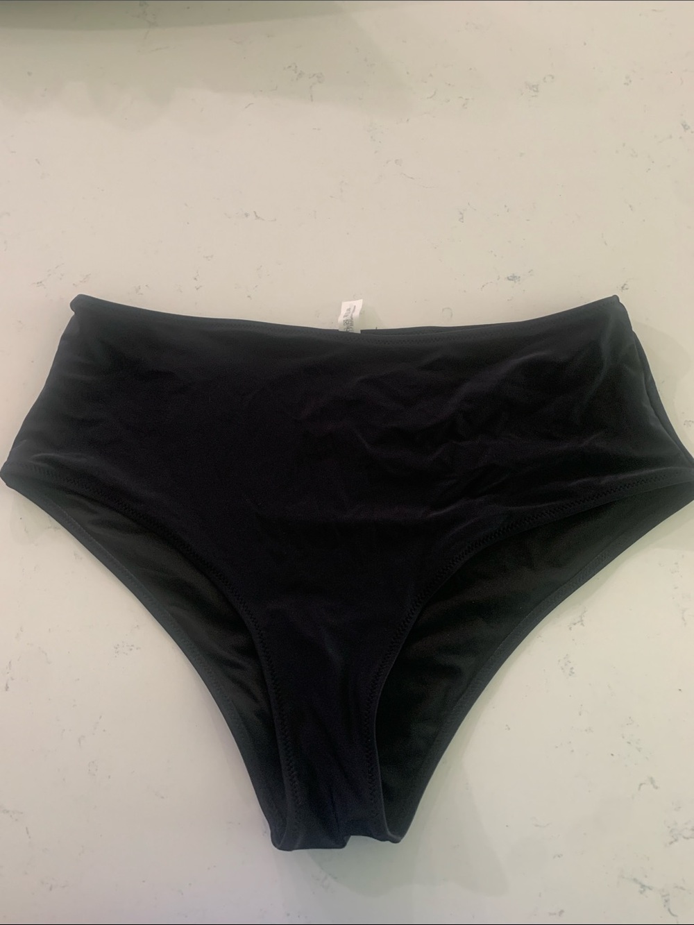 Classic High-Waist Black Bikini Bottom